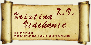 Kristina Videkanić vizit kartica